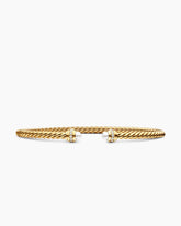 Classic Cablespira® Bracelet in 18K Yellow Gold with Pearls and Diamonds, 3mm